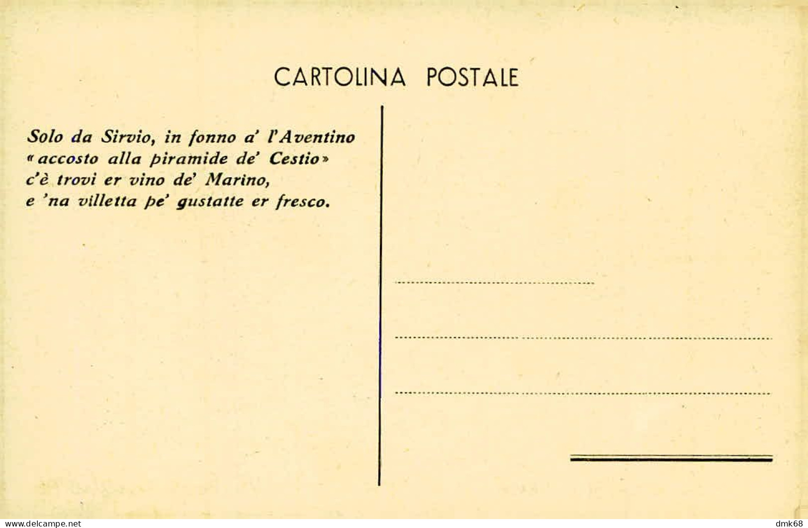 ROMA - VIALE DELLA  PIRAMIDE - RISTORANTE LA VILLETTA / DA SILVIO - SI MANGIA BENE SI BEVE MEGLIO - 1940s ( 18049) - Bares, Hoteles Y Restaurantes