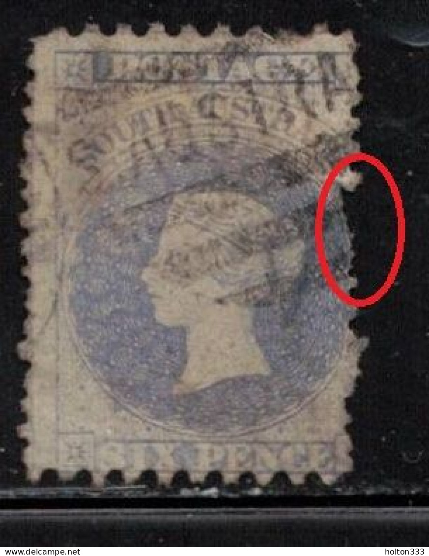 SOUTH AUSTRALIA Scott # 47a Used - Queen Victoria - Perf 10 X 12 - Fault - Used Stamps