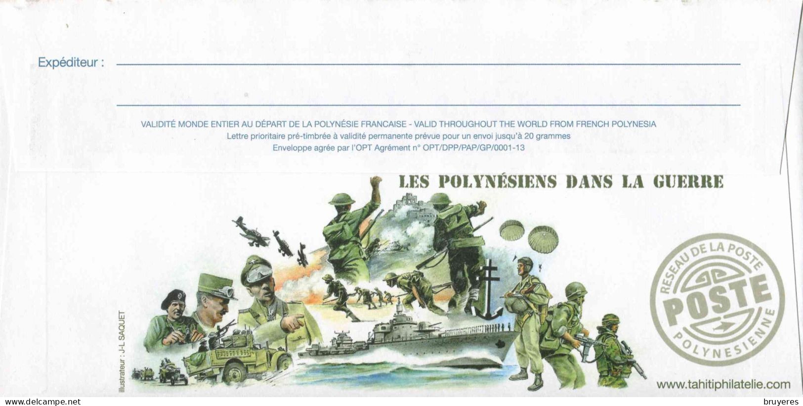 PAP** De 2012 De POLYNESIE Avec Timbre "WHO DARES WINS" Et Illst. "SAS TAHITIENS (Saint Marcel)" - Prêt-à-poster