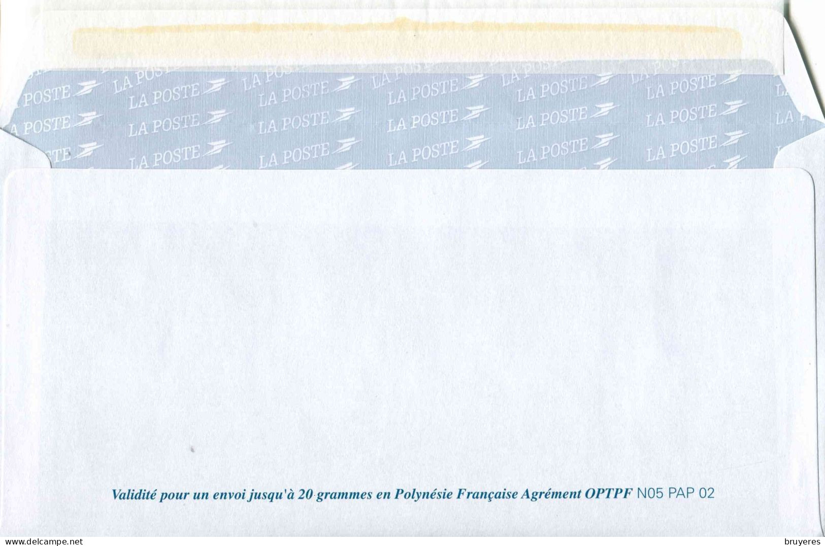 PAP** De 2005 De POLYNESIE Avec Timbre "Emblème Postal (bleu)" - Intérieur "La Poste Et Emblème " En Continu. - Prêt-à-poster