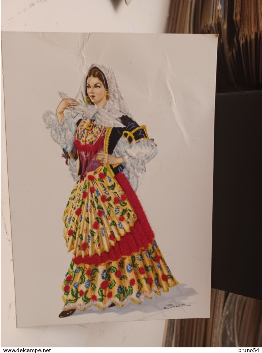 Cartolina Costumi Sardi , Quartu S'Elena ,Cagliari, Vestito In Rilievo - Cagliari