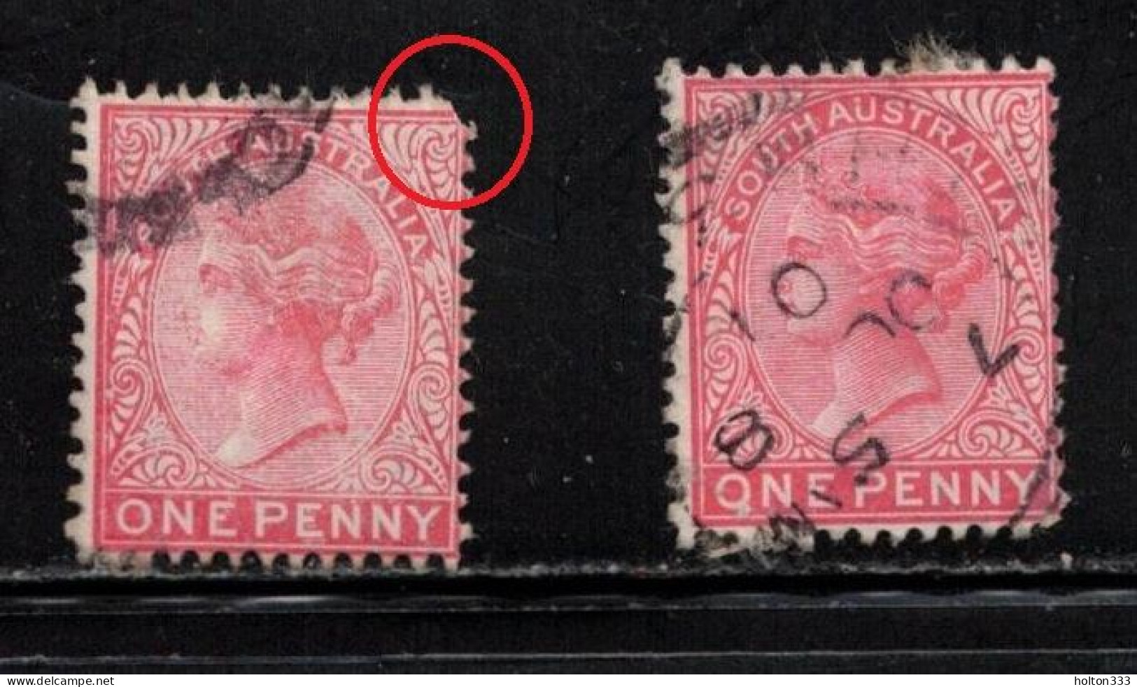 SOUTH AUSTRALIA Scott # 115 Used X 2 - Queen Victoria - Gebruikt