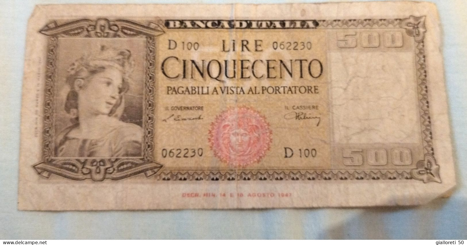 Lire 500 Banca D'italia - [ 9] Sammlungen