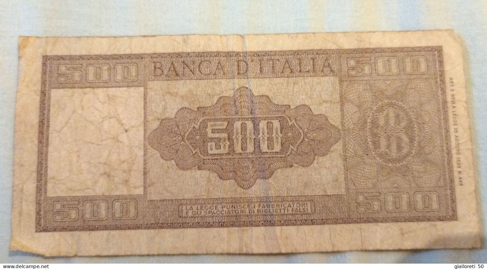 Lire 500 Banca D'italia - [ 9] Collezioni