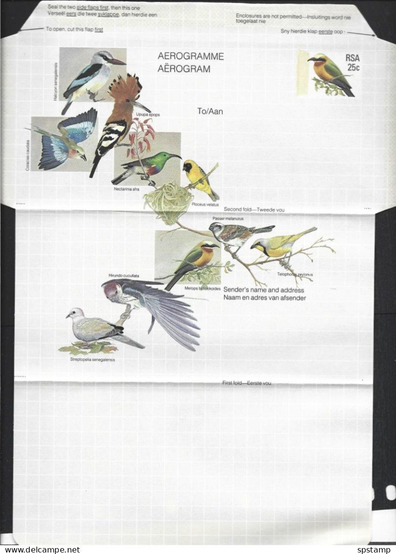 South Africa 1986 25c Bird  Aerogramme Fine Unused Folded - Luftpost