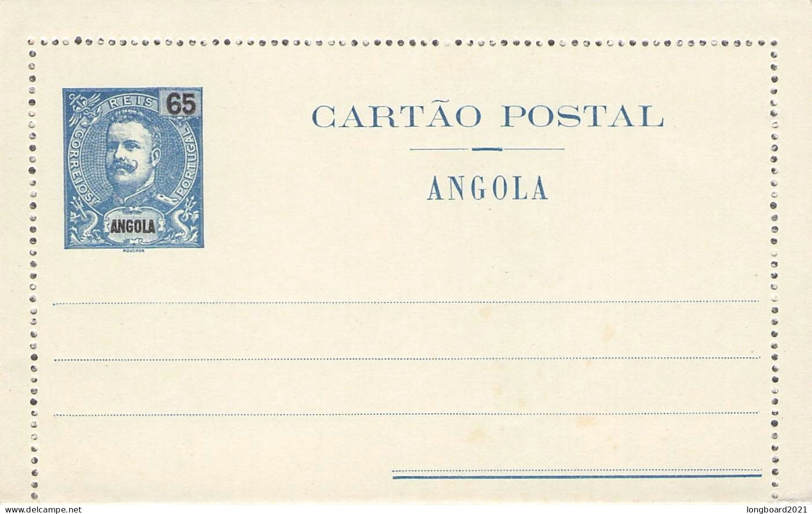 ANGOLA - CARTAO POSTAL 65 REIS Unc / 2150 - Angola