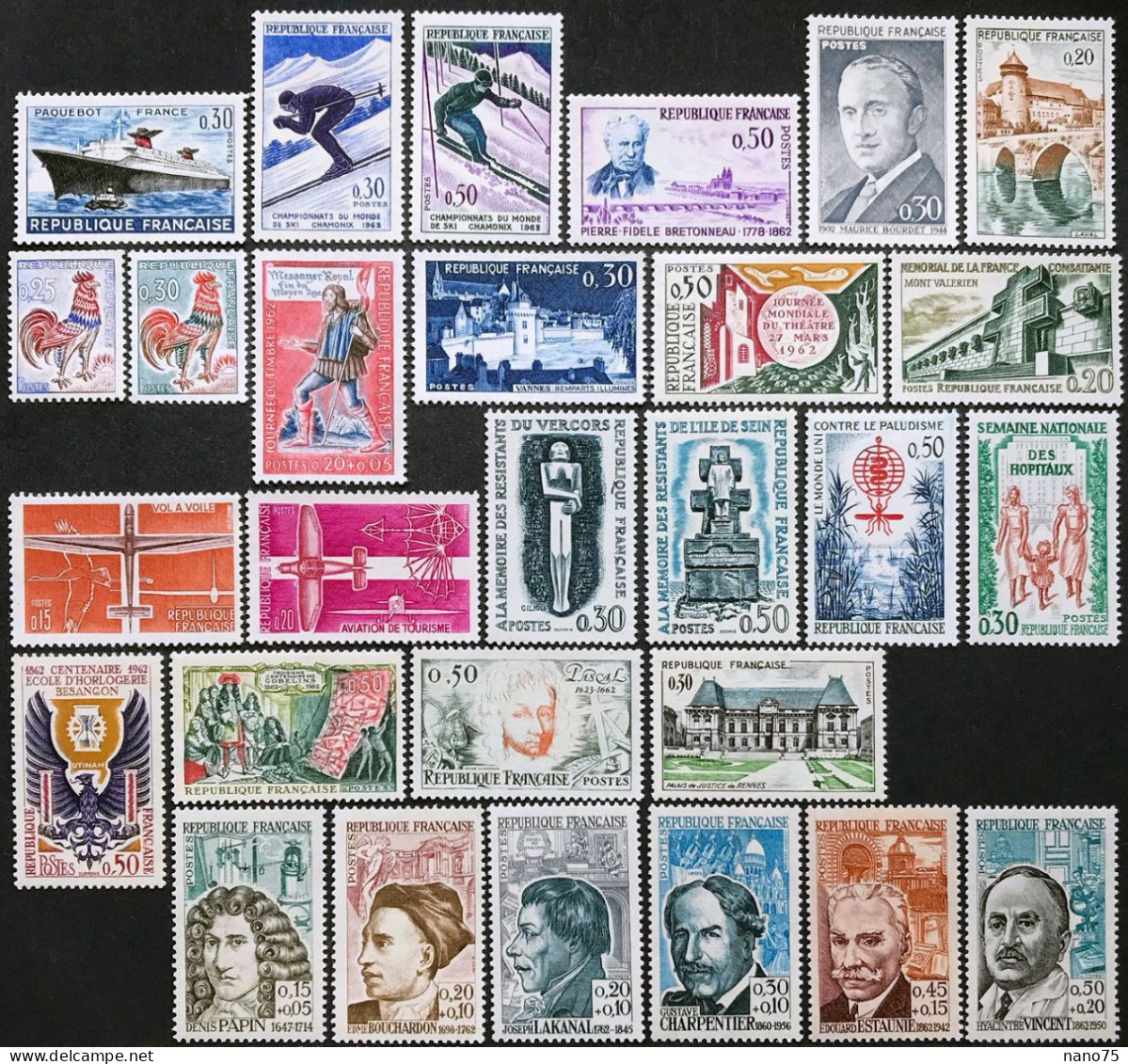 FRANCE - 1962 - Année Complète - Neuf ** - 1960-1969