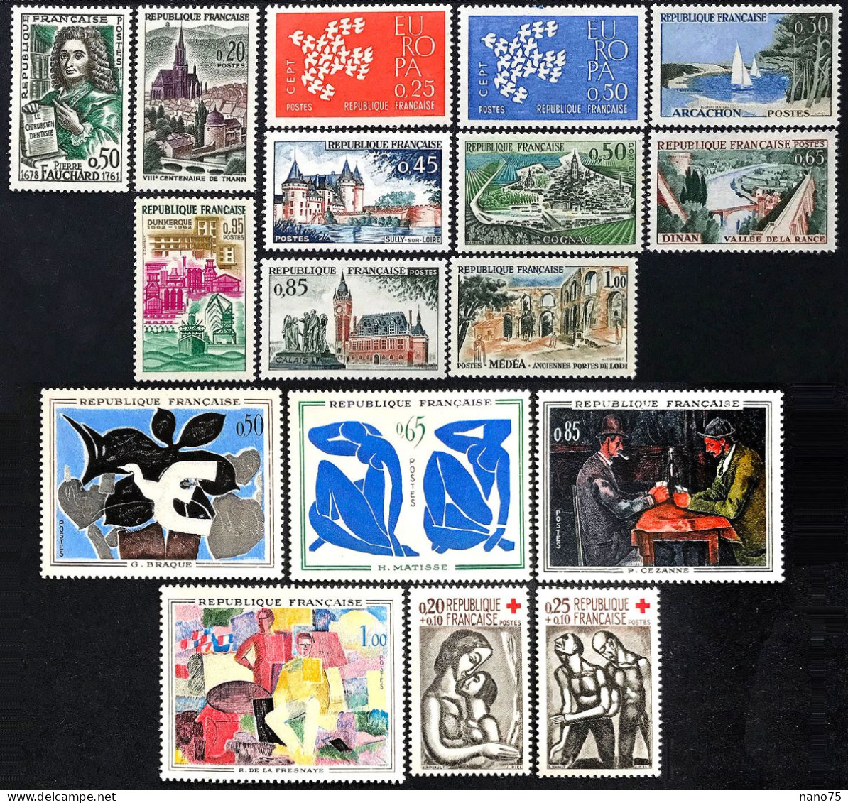 FRANCE - 1961 - Année Complète, 44 Timbres - Neuf */** - 1960-1969