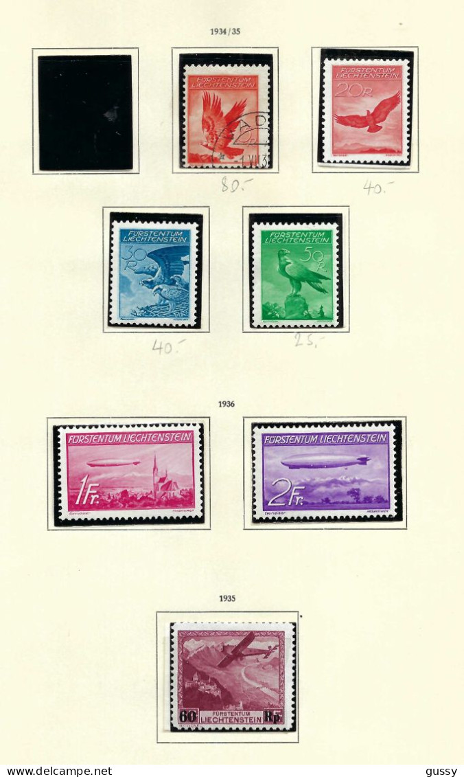 LIECHTENSTEIN P.A. Ca.1930-60: Lot De Neufs(*) 4 Scans, Tout Petit Prix, Forte Cote - Luchtpostzegels