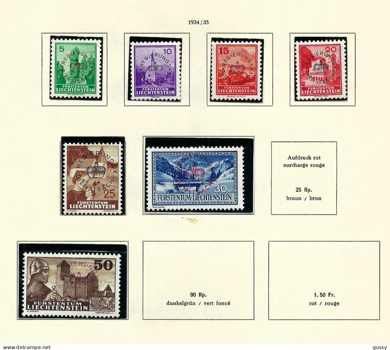 LIECHTENSTEIN Service Ca.1934-69: Lot De Neufs(*), 5 Scans Tout Petit Prix, Forte Cote - Oficial