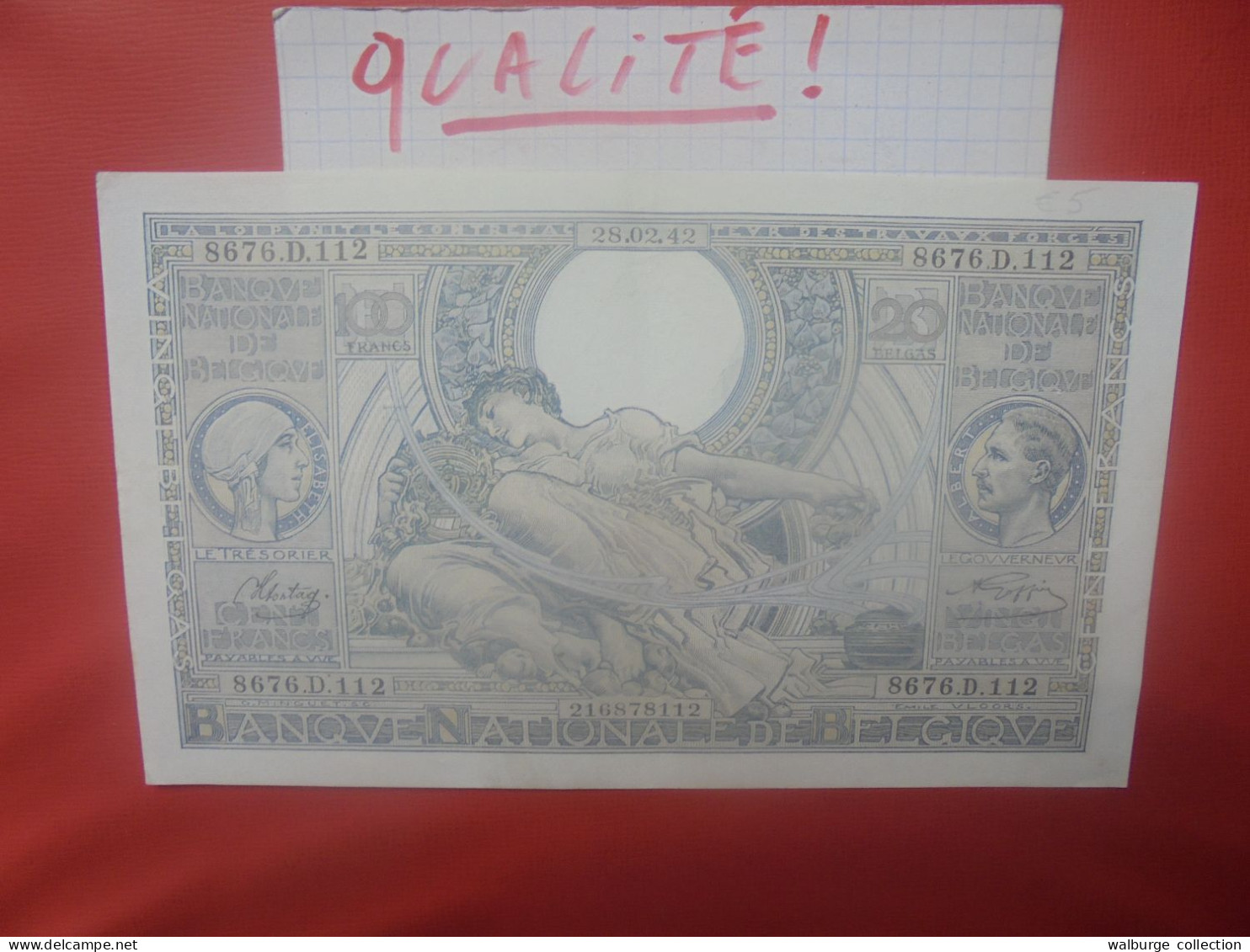 BELGIQUE 100 Francs 28-2-42 Circuler Belle Qualité (B.18) - 100 Franchi & 100 Franchi-20 Belgas