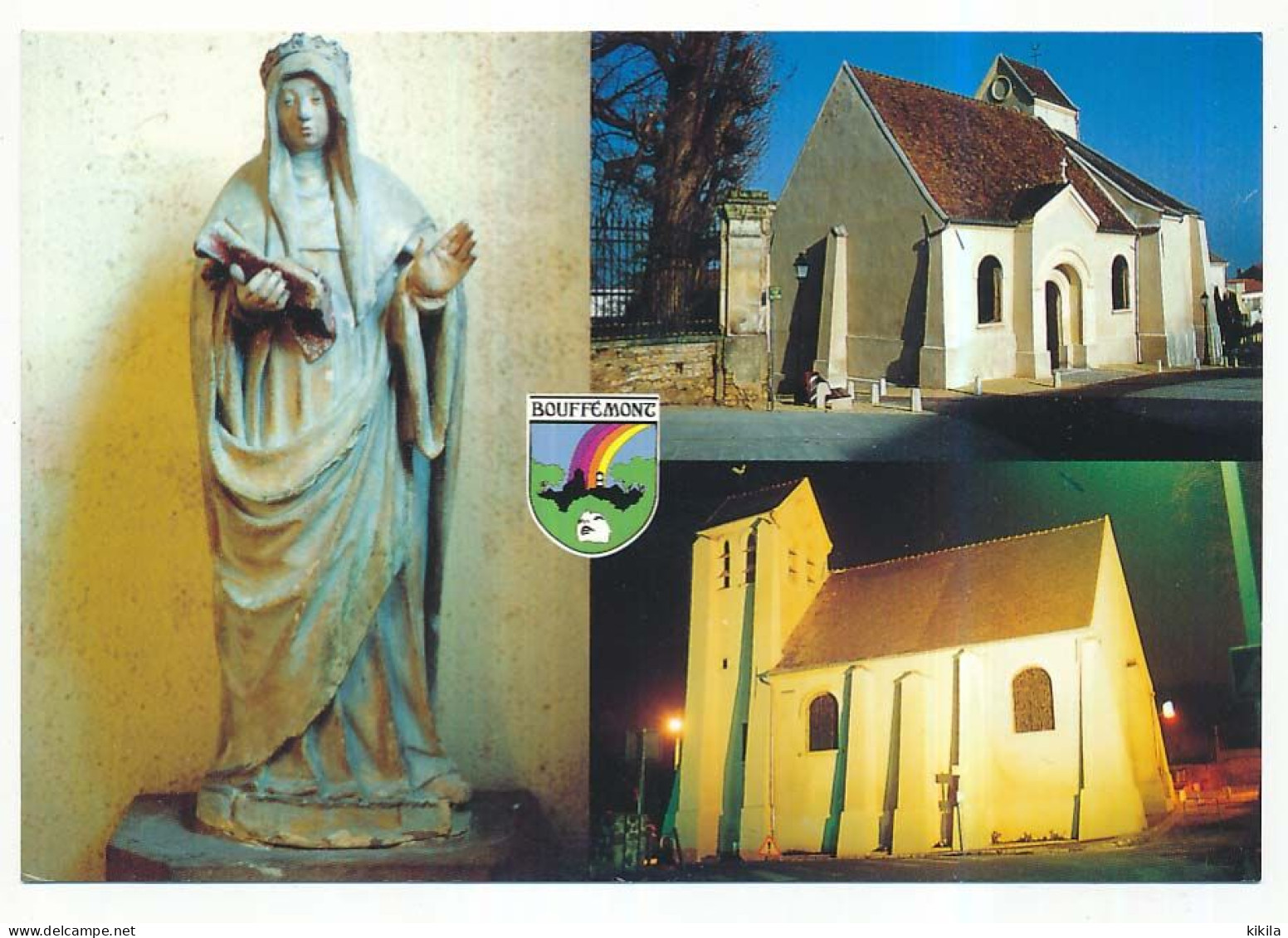 CPSM / CPM 10.5 X 15 Val D'Oise BOUFFEMONT Eglise Saint Georges Sainte Radegonde (statue Du XVI° S.) Façades Sud Et Nord - Bouffémont