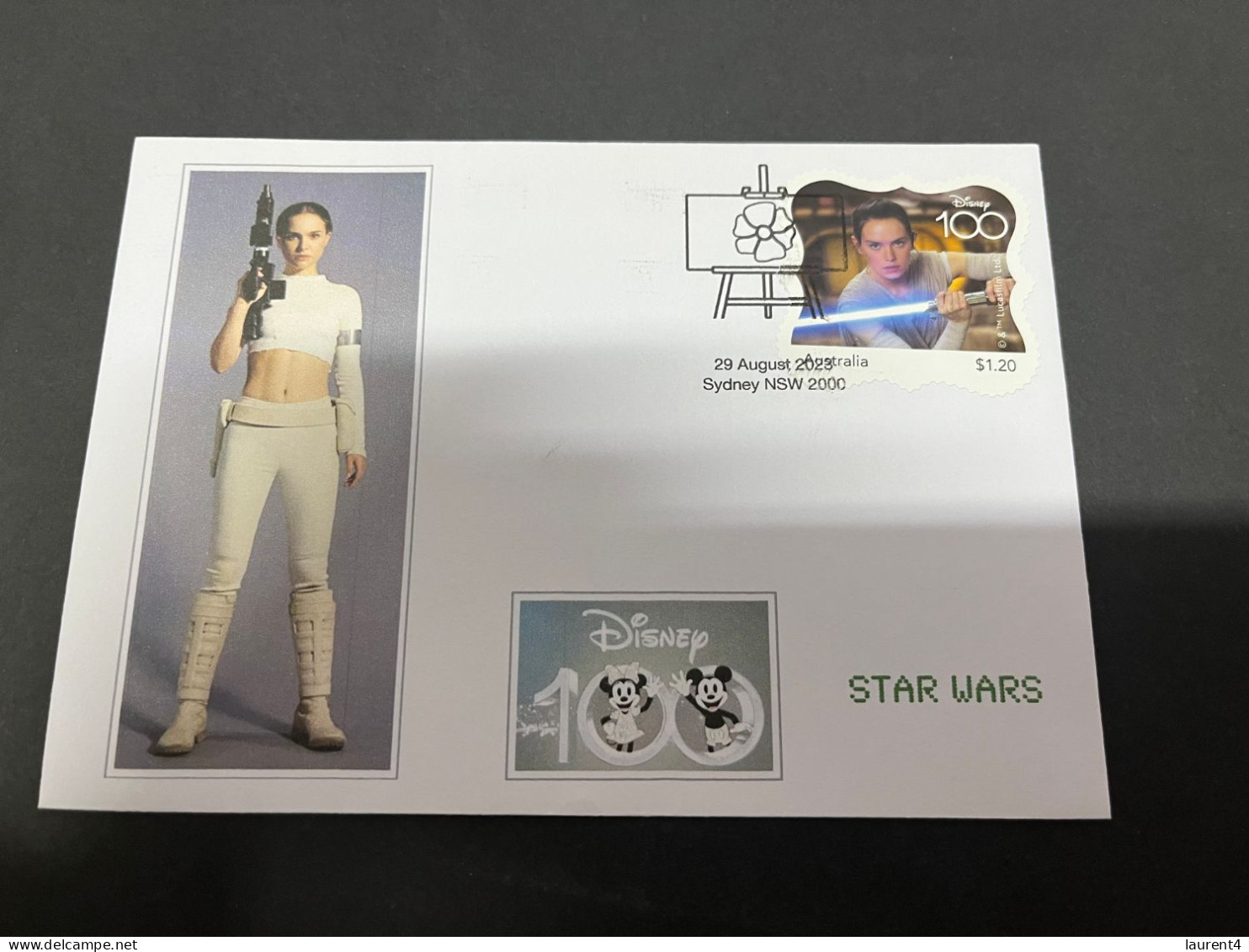 2-9-2023 (4 T 2) Australia - 2023 - Star Wars -  Stamp Issued 29-8-2023 (for Centenary Of Disney) - Cartas & Documentos