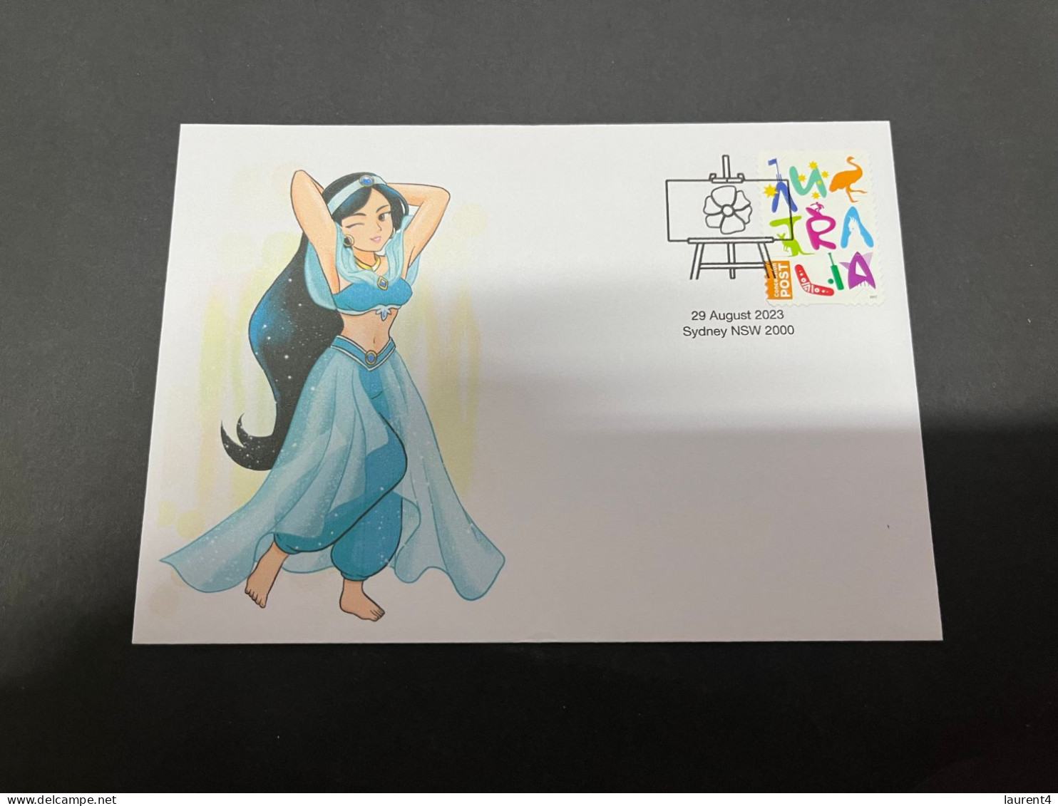 2-9-2023 (4 T 2) Australia - 2023 - Jasmine From Aladdin & Magical Lamp  (for Centenary Of Disney) OZ Stamp - Covers & Documents
