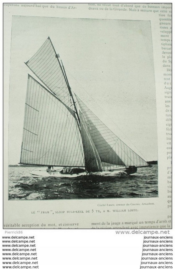 1899 YATCHTING BASSIN D'ARCACHON / L'OURS LUTTEUR / BOXE JIM JEFFRIES / ECUYERE DE HAUTE ECOLE / FOX TERRIER A POIL RAS. - 1850 - 1899