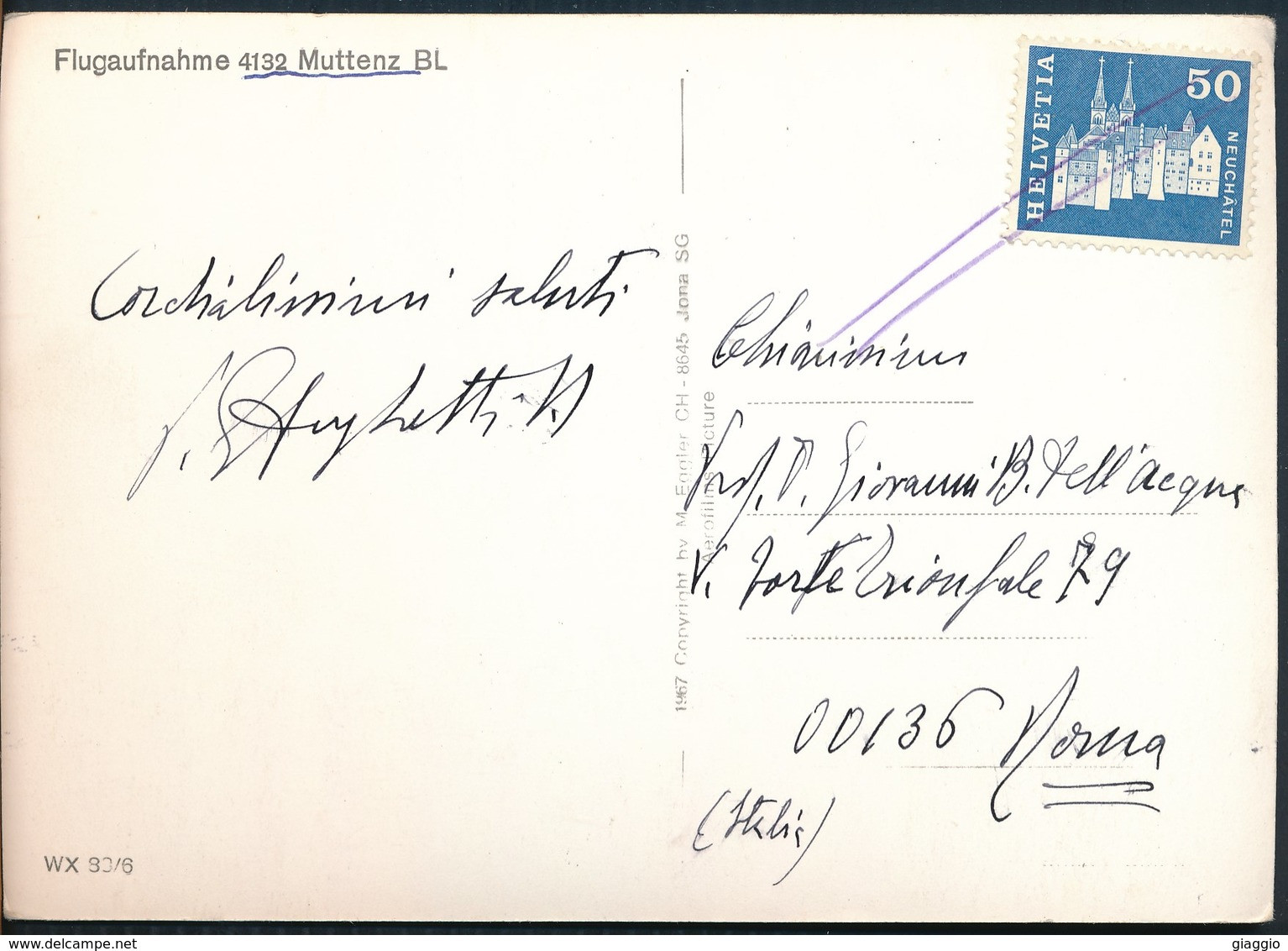 °°° 18036 - SWITZERLAND - BL - MUTTENZ - FLUGAUFNAHME - With Stamps °°° - Muttenz