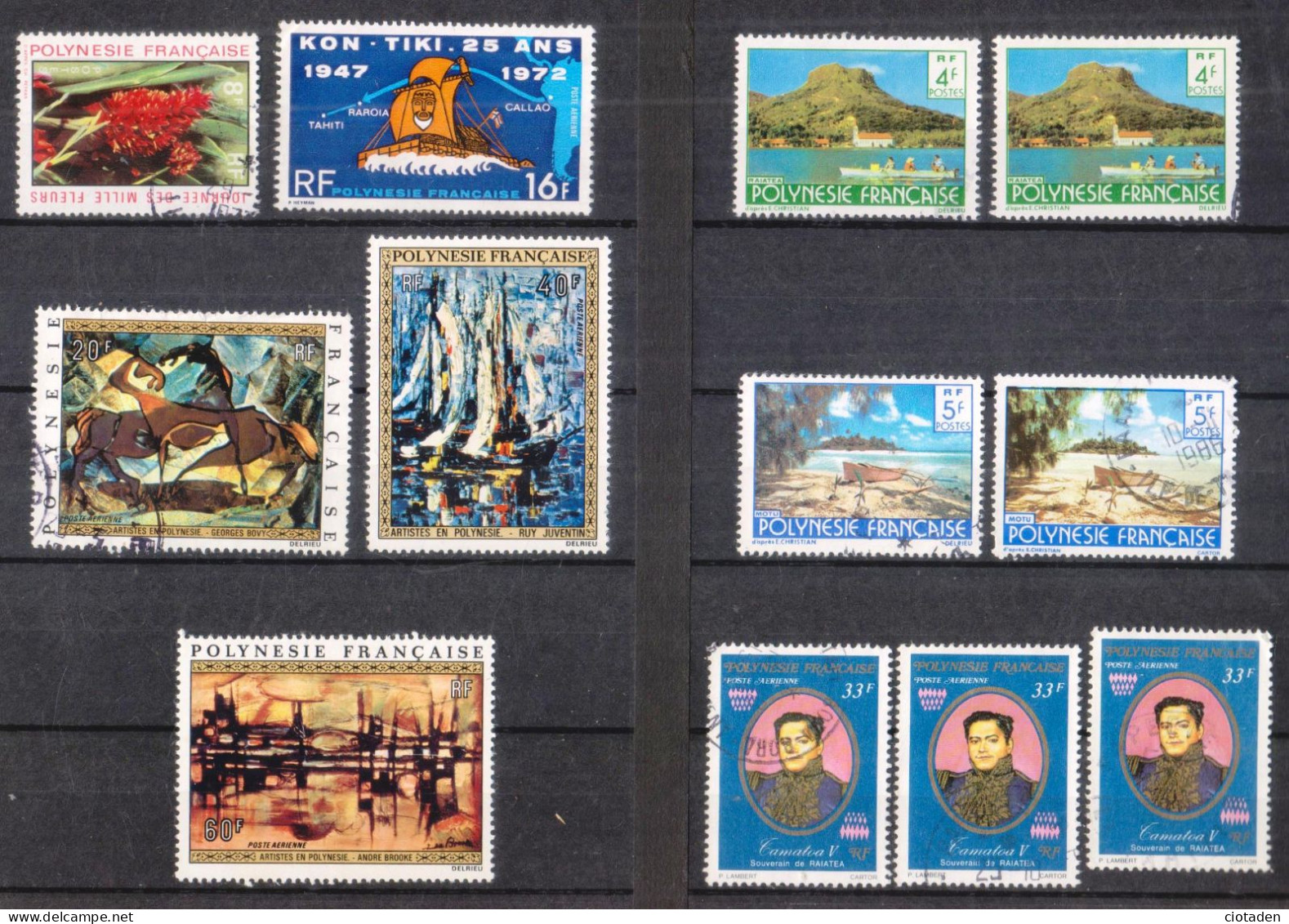 1971  POLYNESIE FRANCAISE - Lot De 12  Timbres - Other & Unclassified