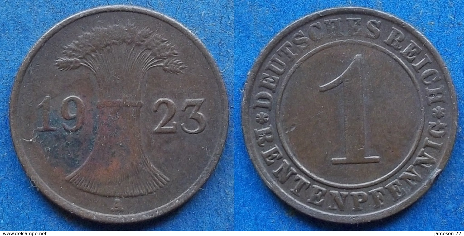 GERMANY - 1 Rentenpfennig 1923 A KM# 30 Weimar Republic Rentenmark Coinage (1923-1929) - Edelweiss Coins - 1 Renten- & 1 Reichspfennig