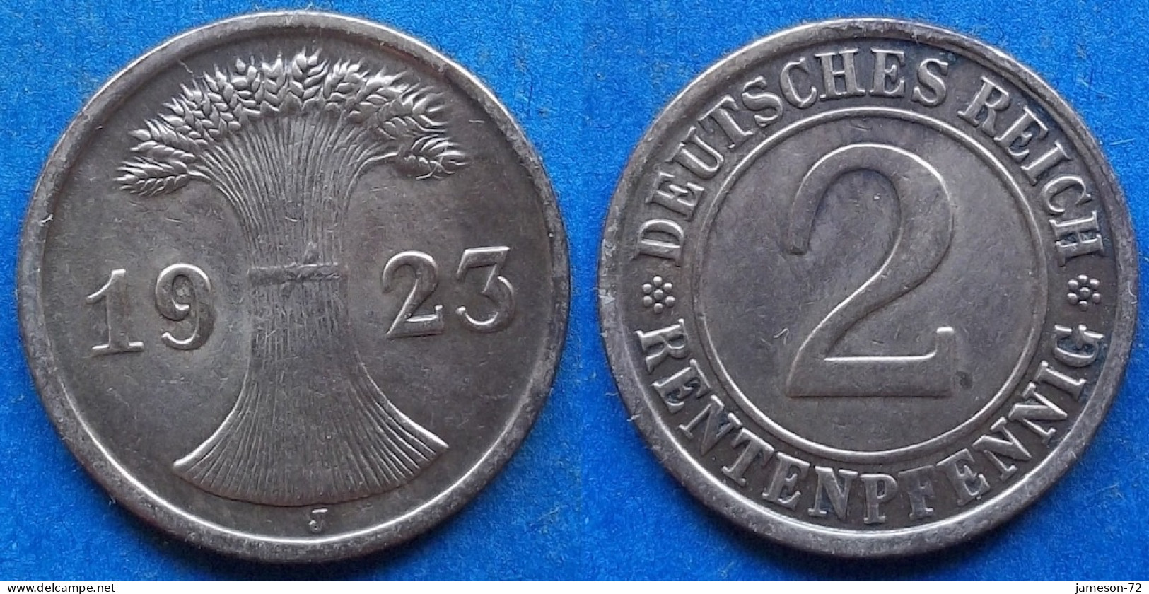 GERMANY - 2 Rentenpfennig 1923 J KM# 31 Weimar Republic Rentenmark Coinage (1923-1929) - Edelweiss Coins - 2 Renten- & 2 Reichspfennig