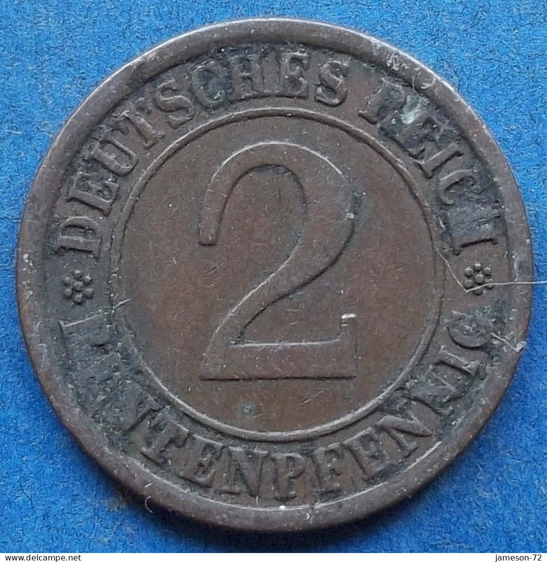 GERMANY - 2 Rentenpfennig 1924 A KM# 31 Weimar Republic Rentenmark Coinage (1923-1929) - Edelweiss Coins - 2 Rentenpfennig & 2 Reichspfennig