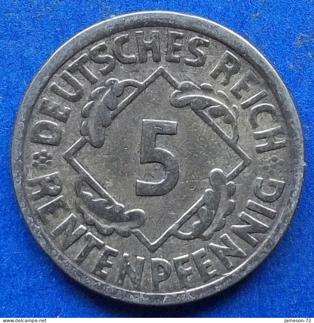 GERMANY - 5 Rentenpfennig 1924 A KM# 32 Weimar Republic Rentenmark Coinage (1923-1929) - Edelweiss Coins - 5 Rentenpfennig & 5 Reichspfennig