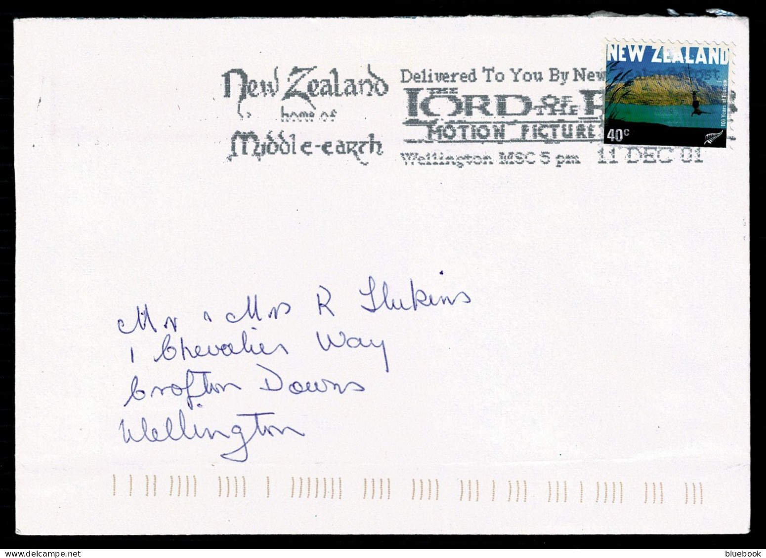 Ref 1632 - New Zealand - 2001 Cover With Good Lord Of The Rings Slogan Postmark - Brieven En Documenten
