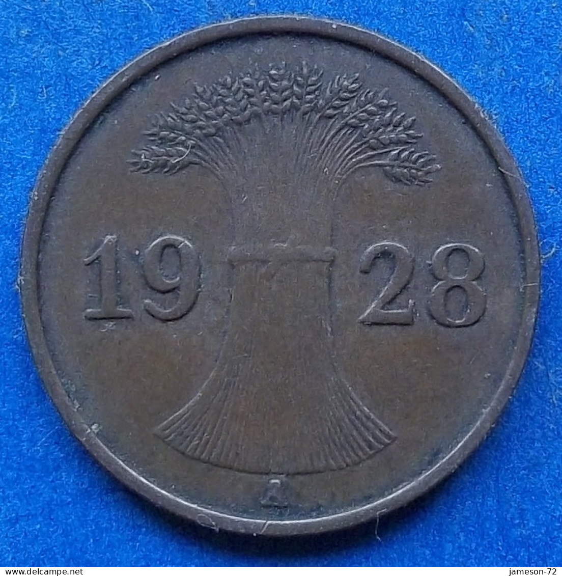 GERMANY - 1 Reichspfennig 1928 A KM# 37 Weimar Republic Reichsmark Coinage (1924-1938) - Edelweiss Coins - 1 Rentenpfennig & 1 Reichspfennig