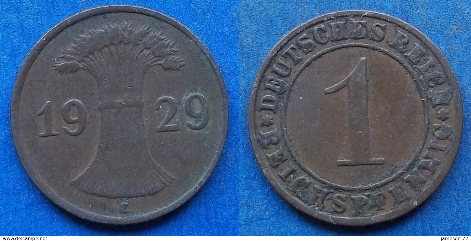 GERMANY - 1 Reichspfennig 1929 E KM# 37 Weimar Republic Reichsmark Coinage (1924-1938) - Edelweiss Coins - 1 Rentenpfennig & 1 Reichspfennig