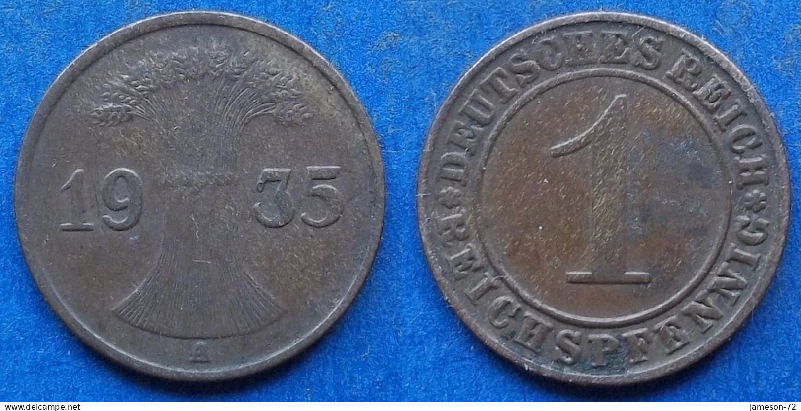 GERMANY - 1 Reichspfennig 1935 A KM# 37 Weimar Republic Reichsmark Coinage (1924-1938) - Edelweiss Coins - 1 Renten- & 1 Reichspfennig