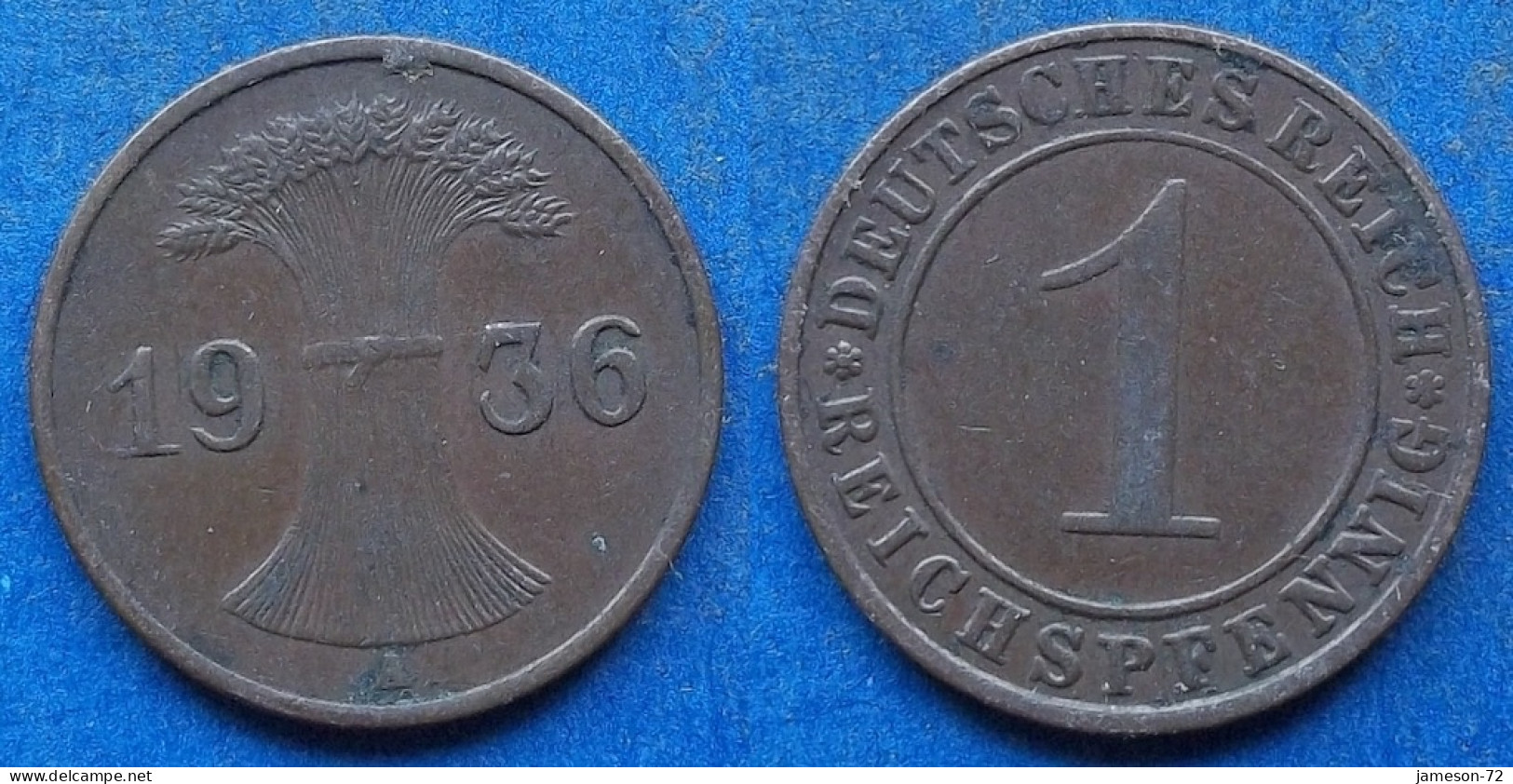 GERMANY - 1 Reichspfennig 1936 A KM# 37 Weimar Republic Reichsmark Coinage (1924-1938) - Edelweiss Coins - 1 Renten- & 1 Reichspfennig