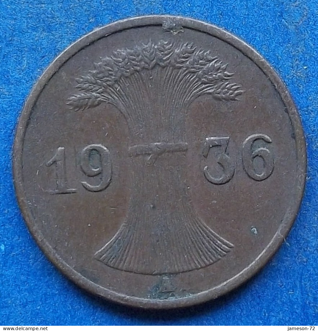 GERMANY - 1 Reichspfennig 1936 A KM# 37 Weimar Republic Reichsmark Coinage (1924-1938) - Edelweiss Coins - 1 Rentenpfennig & 1 Reichspfennig