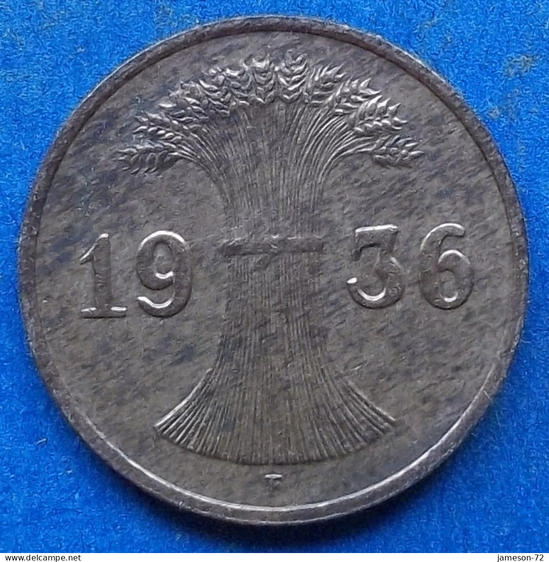 GERMANY - 1 Reichspfennig 1936 F KM# 37 Weimar Republic Reichsmark Coinage (1924-1938) - Edelweiss Coins - 1 Renten- & 1 Reichspfennig