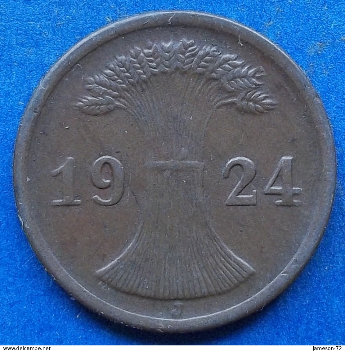 GERMANY - 2 Reichspfennig 1924 J KM# 38 Weimar Republic Reichsmark Coinage (1924-1938) - Edelweiss Coins - 2 Rentenpfennig & 2 Reichspfennig