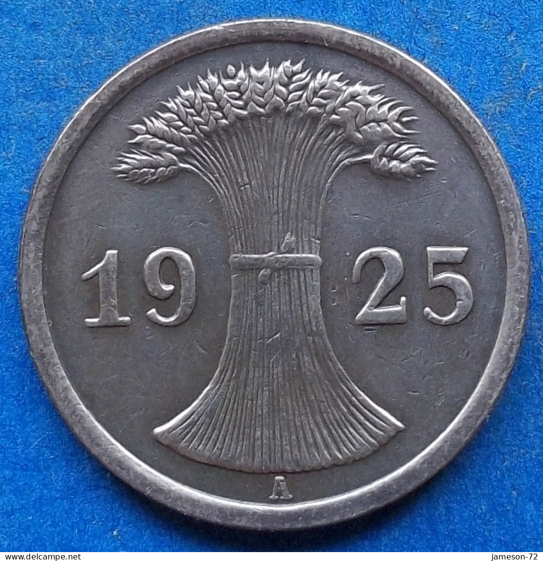 GERMANY - 2 Reichspfennig 1925 A KM# 38 Weimar Republic Reichsmark Coinage (1924-1938) - Edelweiss Coins - 2 Rentenpfennig & 2 Reichspfennig