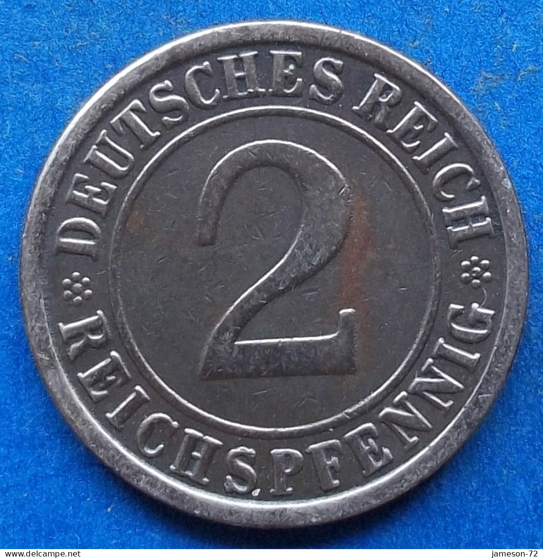 GERMANY - 2 Reichspfennig 1925 A KM# 38 Weimar Republic Reichsmark Coinage (1924-1938) - Edelweiss Coins - 2 Rentenpfennig & 2 Reichspfennig