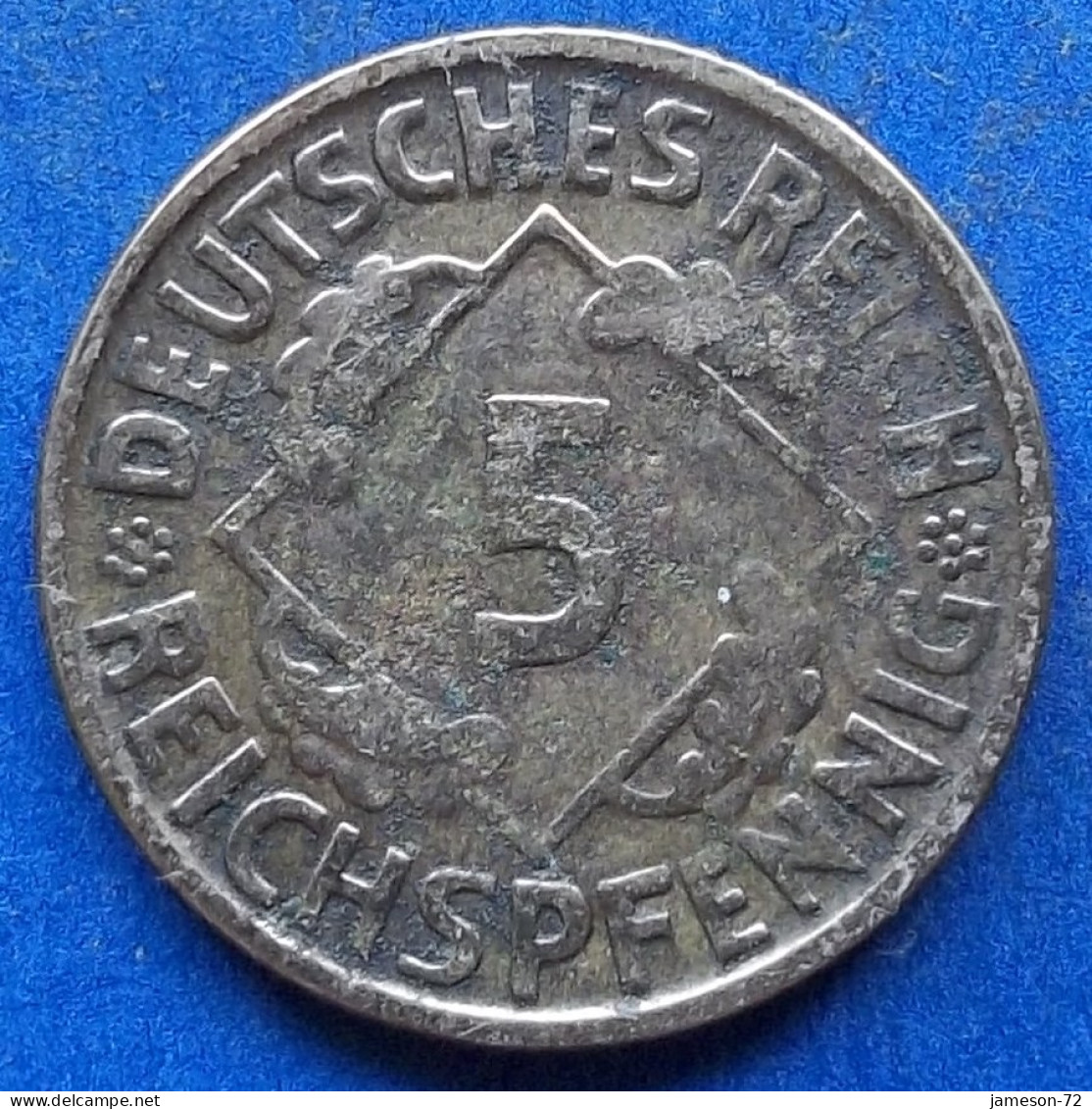 GERMANY - 5 Reichspfennig 1925 D KM# 39 Weimar Republic Reichsmark Coinage (1924-1938) - Edelweiss Coins - 5 Rentenpfennig & 5 Reichspfennig