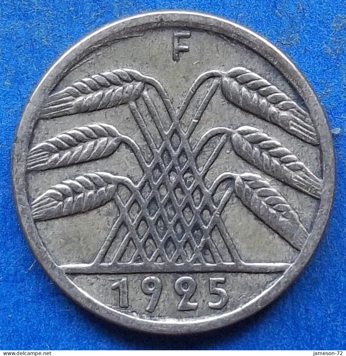 GERMANY - 5 Reichspfennig 1925 F KM# 39 Weimar Republic Reichsmark Coinage (1924-1938) - Edelweiss Coins - 5 Rentenpfennig & 5 Reichspfennig