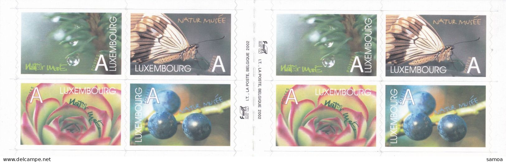 Luxembourg 2002 C 1535 (1535-38) ** Arbres Épicéa Papillons Plantes Joubarbe Prunelles - Booklets