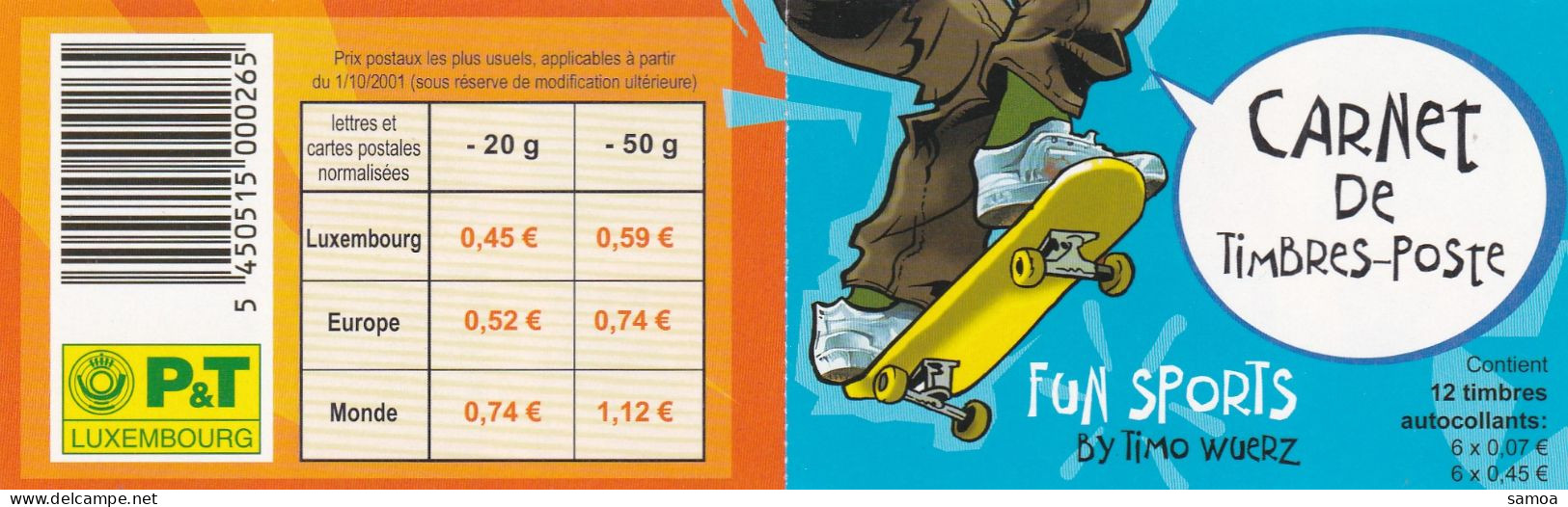 Luxembourg 2002 C 1511 (1511-16) ** Sports Snowboard Planche à Roulettes Roller BMX Vélo Beach-volley Basket-ball De Rue - Carnets