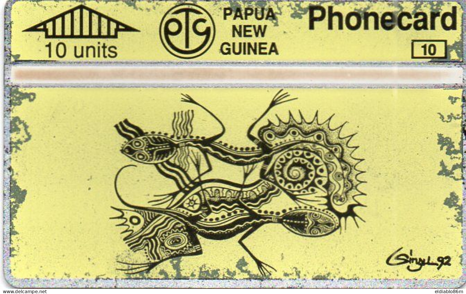PAPUA NEW GUINEA - L&G - PNG-23 - ART YELLOW CARD - 401A - Papua New Guinea