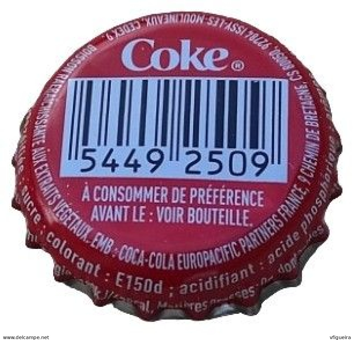 France Capsule Couronne Crown Caps Coca Cola Coke Code à Barres SU - Soda