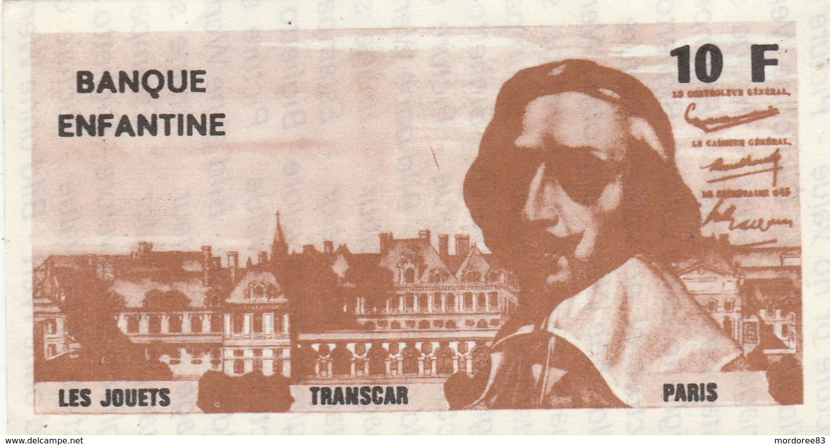 BANQUE ENFANTINE LES JOUETS TRANSCAR 10F RICHELIEU - Fiktive & Specimen