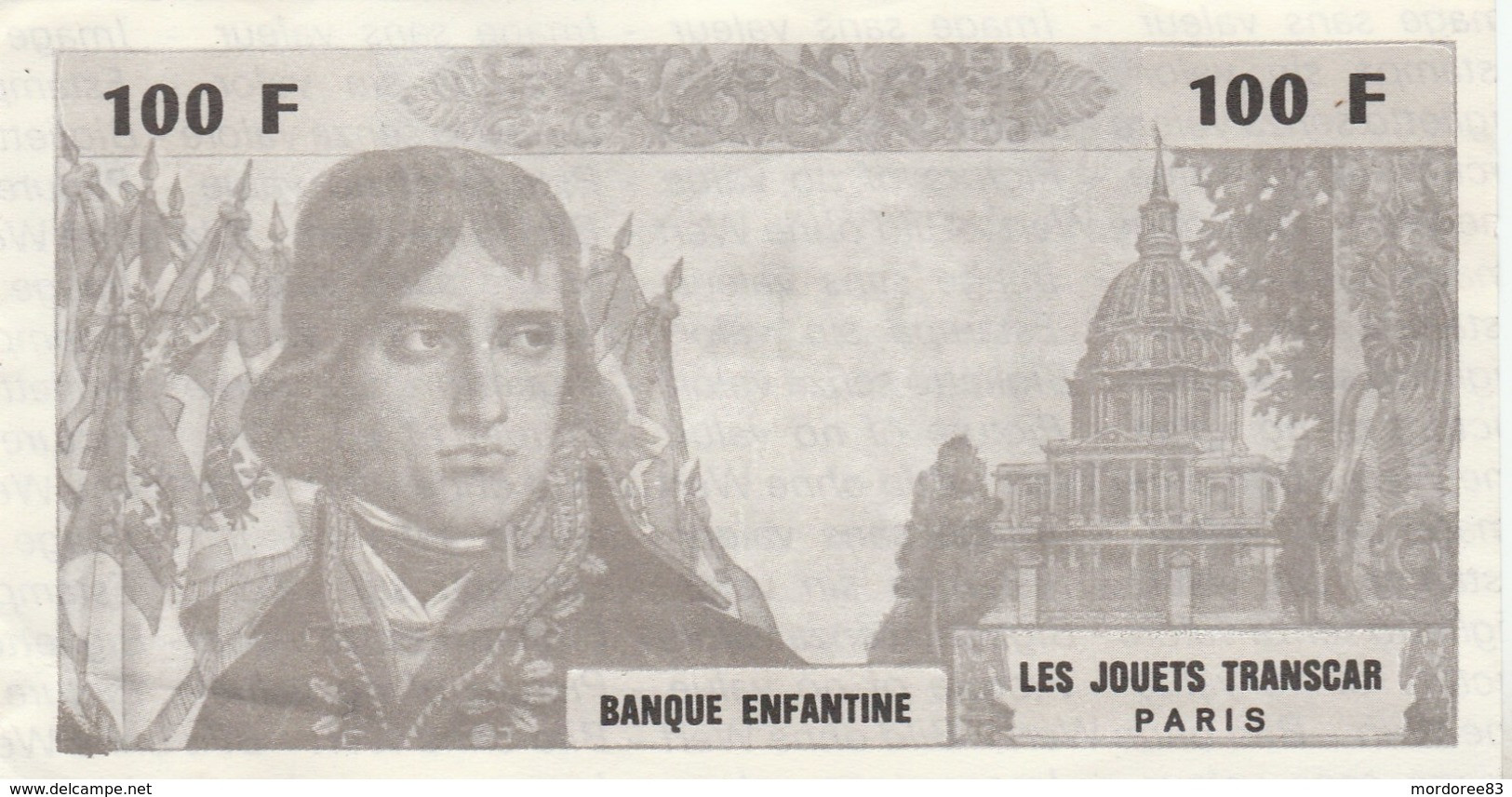 BANQUE ENFANTINE LES JOUETS TRANSCAR 100F BONAPARTE - Specimen