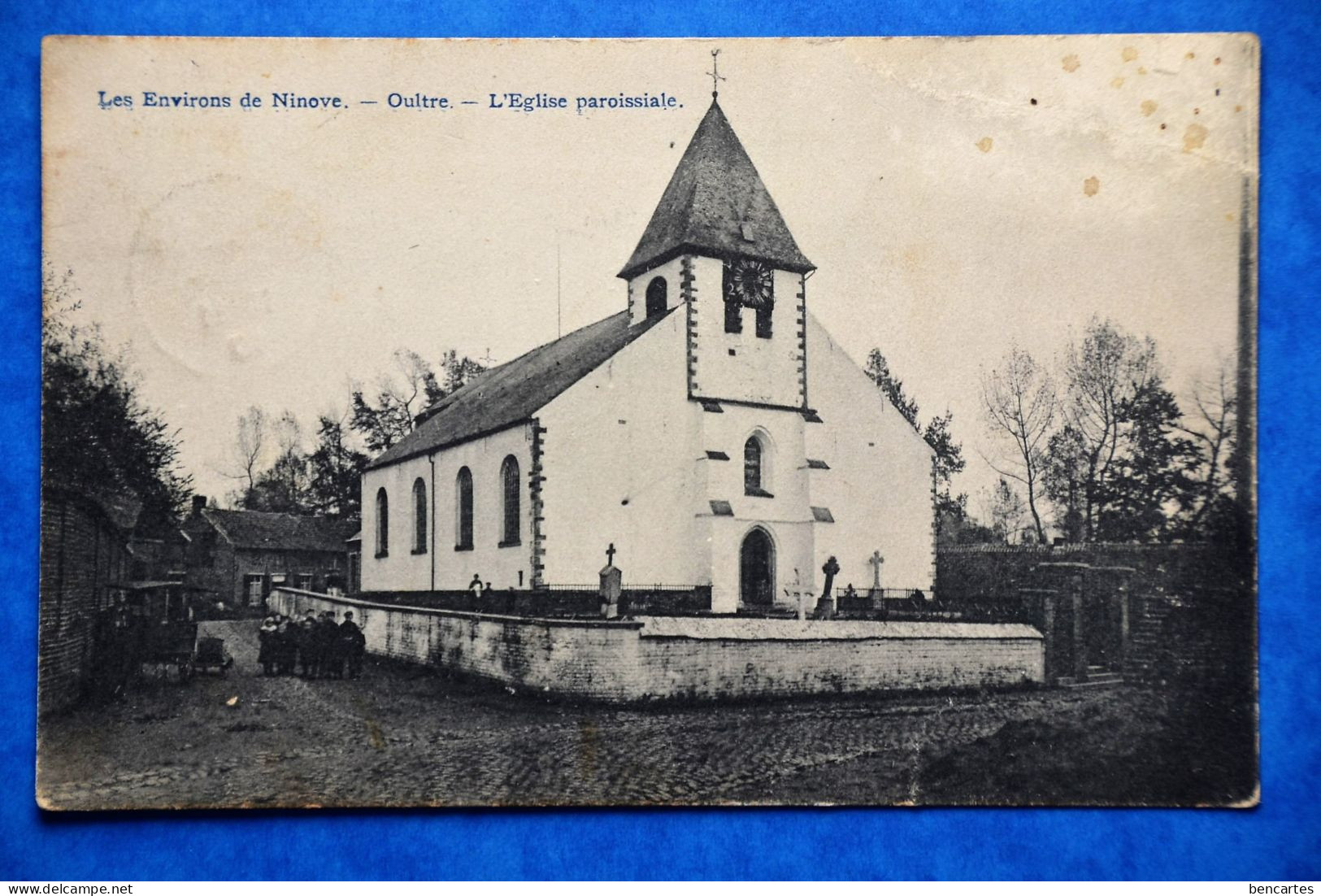 Oultre 1910 Près De Ninove: L'église Paroissiale Animée Avec Attelage - Ninove