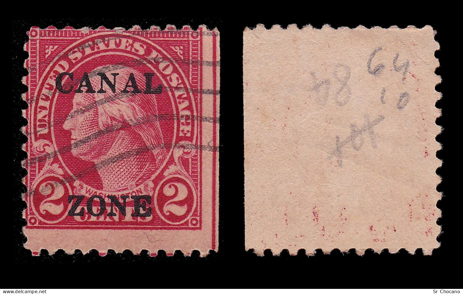 CANAL ZONE.1925-6. ”A“  Sharp Pointed Tops.2c.SCOTT 84.USED - Kanalzone