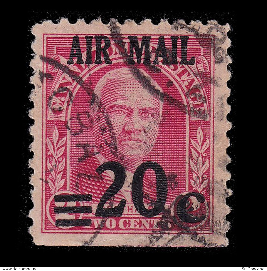 CANAL ZONE AIR POST.1929.20c On 2c.SCOTT C5.USED - Canal Zone