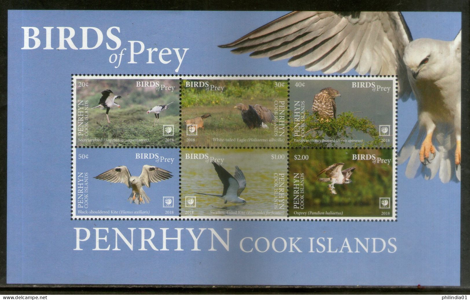 Penrhyn 2018 Birds Of Prey Eagle Wildlife Sheetlet MNH # 9242 - Aigles & Rapaces Diurnes