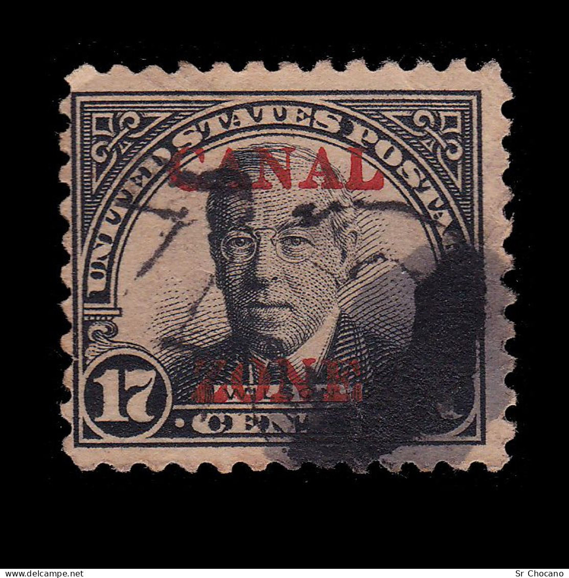 CANAL ZONE STAMPS.1925.17c BLACK (R).SCOTT 91.USED - Zona Del Canale / Canal Zone