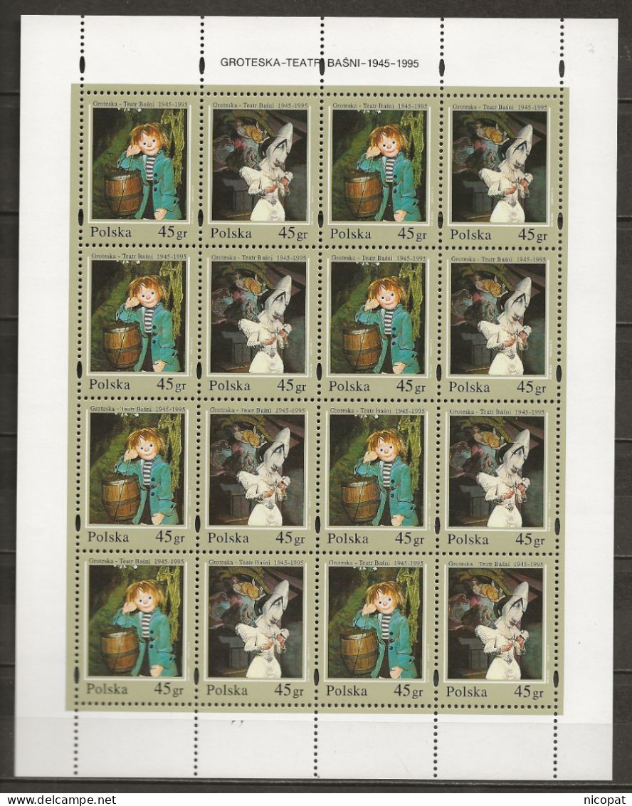 POLAND MNH ** 3331-3332 En Feuille Dentelé En Bas THEATRE GROTESQUE.LE MAGICIEN. CLOWN. - Feuilles Complètes