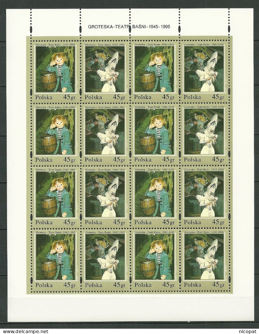 POLAND MNH ** 3331-3332 En Feuille Non Dentelé En Bas THEATRE GROTESQUE.LE MAGICIEN. CLOWN. - Hojas Completas